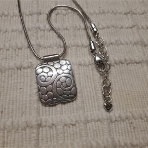 Brighton swirl pebbled rectangular silver plated necklace